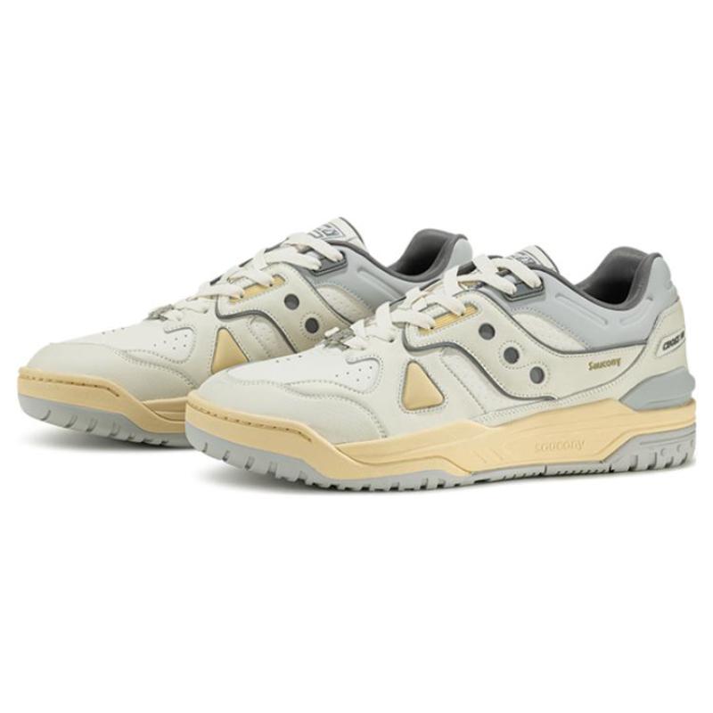 SAUCONY Cross 90 Anti-Slip Wear-Resistant Low-Top Skateboard Shoes Unisex White Gray Saucony S79035-19