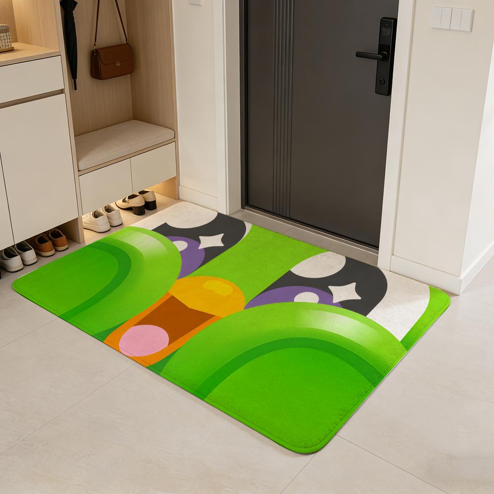 app D-Duolingo Floor Mat Flannel Door Mat Non-Slip Absorbent Washable Indoor Home Rug