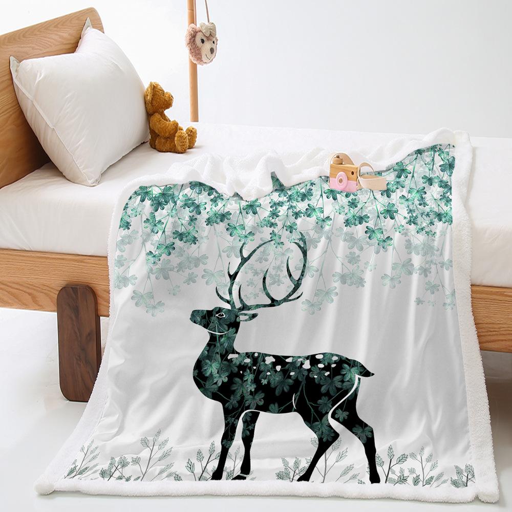 Blanket Animal Giraffe Digital Printed Lamb Fleece Crystal Fleece Blanket