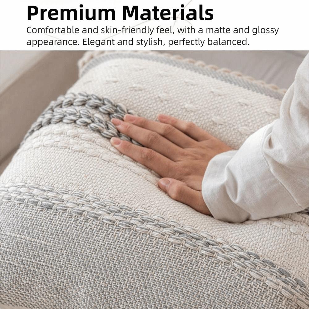 Strukturiertes Design Boho Wurfkissenbezüge 18x18 Zoll Strukturierter gestreifter Kissenbezug Heimdeko