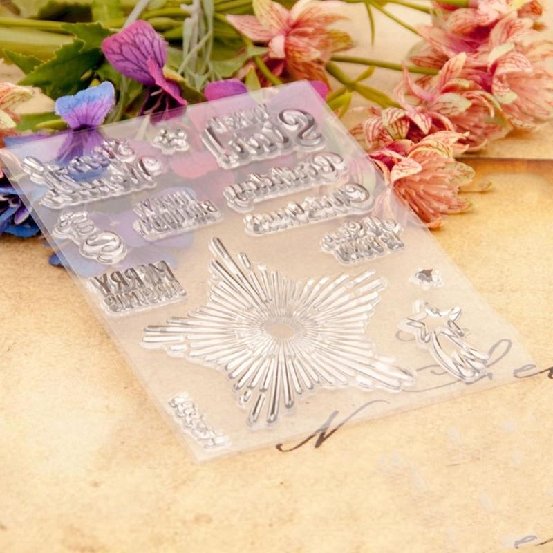 Greeting Words Patterned Stamp Blessing Words Clear Silicone Stamp for Scrapbooking Valentines Christmas Holiday Cards