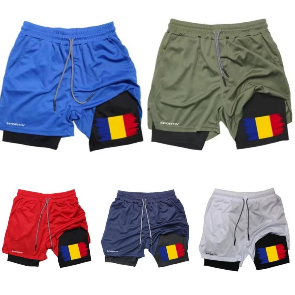 Romania Flag Camouflage Muay Thai Kick Boxing Shorts Men Women Unisex Casual Sportswear Double Layer Quick Dry Training Sport Gym Fitness Workout