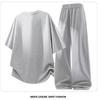 Men's Gray Short-Sleeve T-Shirt Set: Rebellious, Handsome, High-End Summer Casual Sportswear.