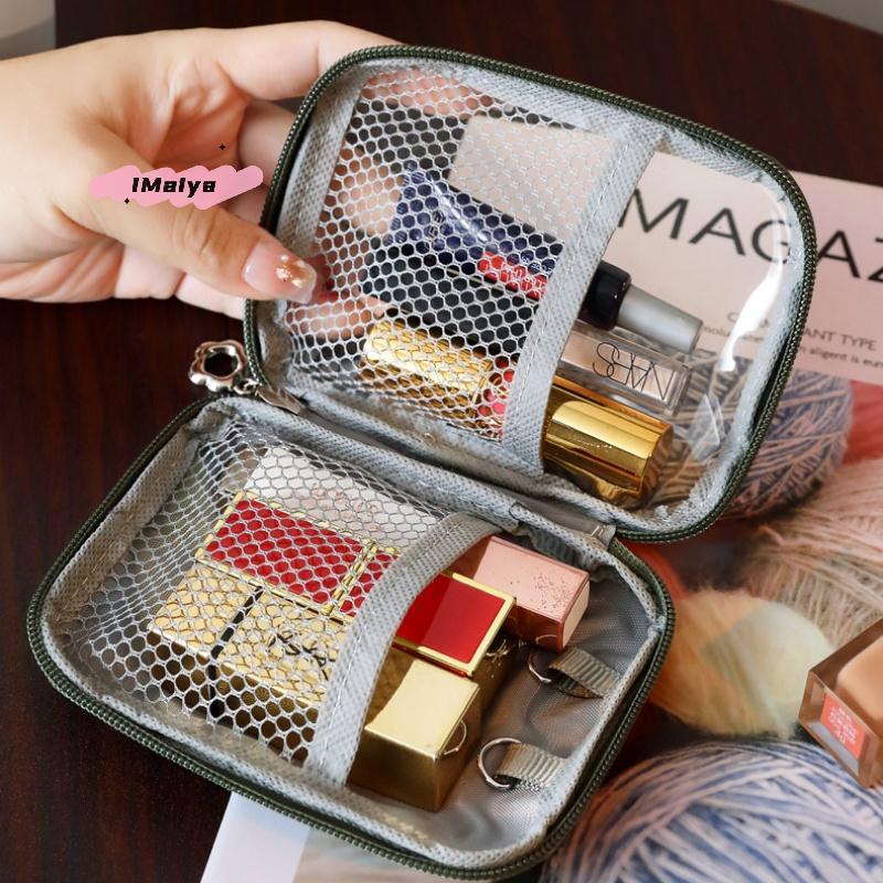 M-1Pcs Headphone Data Cable PVC Clear Storage Bag Waterproof Large Capacity Toiletry Bag Multi-functional Hard Shell Organizer