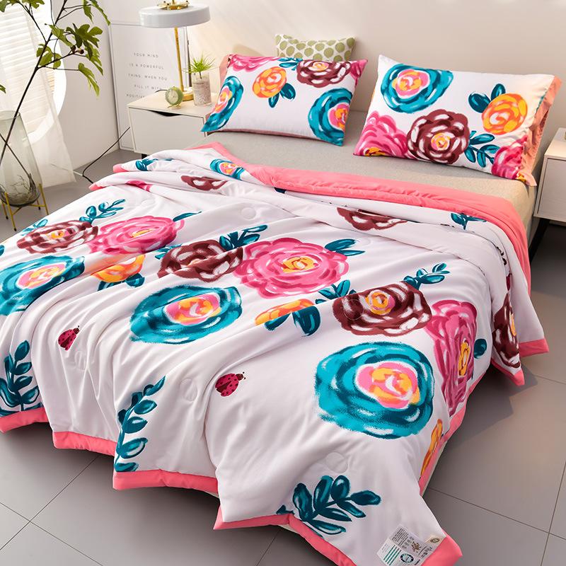 Summer Sleeping Quilt Soybean Fiber Air Conditioner Throw Blanket Washed Cotton Summer Adult Blankets for Bed Sofa Home Decor