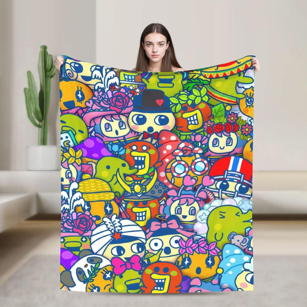 Tamagotchis Flannel Blankets  Funny Throw Blanket for  Sofa Bedding Lounge 200x150cm Quilt