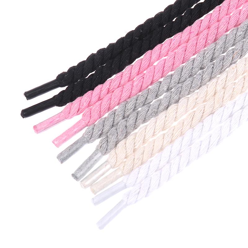 2Pcs Round Thick Rope Laces Polyester Cotton Solid Color Laces 0.8Cm Diameter 120/140/160Cm Length Bold Shoelaces