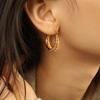 Elegant Geometric Luxury Jewelry: Niche C Circle Stud & Hoop Earrings for Women