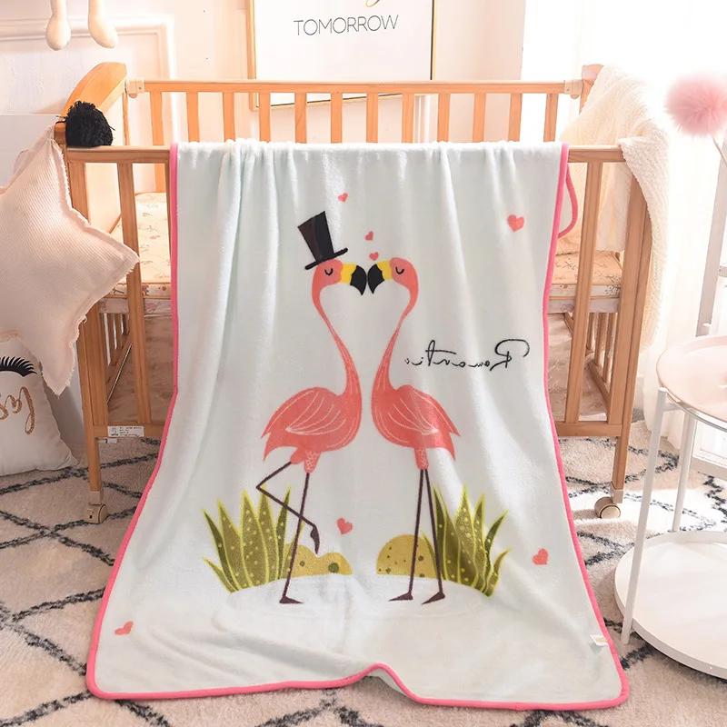 Kids Cartoon Dinosaur Blanket Flannel Green Autumn Animal Breathable Super Warm Throw Blankets for Bedding Travel Bedding Throws