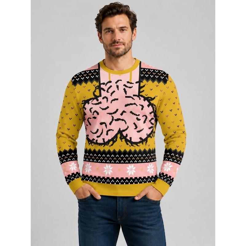 2026 Ugly Christmas New Hot Selling Quick-Drying Long-Sleeve Chick Pattern Long-Sleeve Crew Neck Sports Casual Long-Sleeve