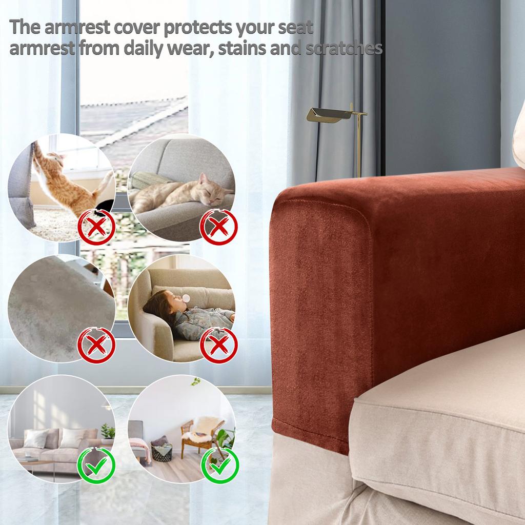 2pcs/set Stretch Armrest Covers Sofa Arm Rest Covers Set Non-Slip  Arm Caps Furniture Protector For Chair, Sofa, Couch Universal