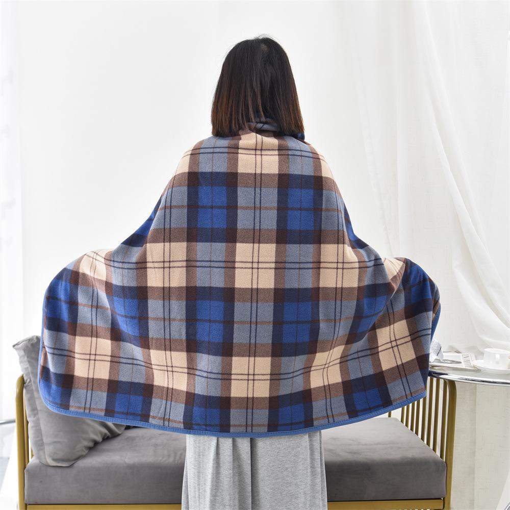 "Class A Soft Flannel Office Shawl Blanket - Thick, Cozy, Multifunctional for Autumn & Winter"