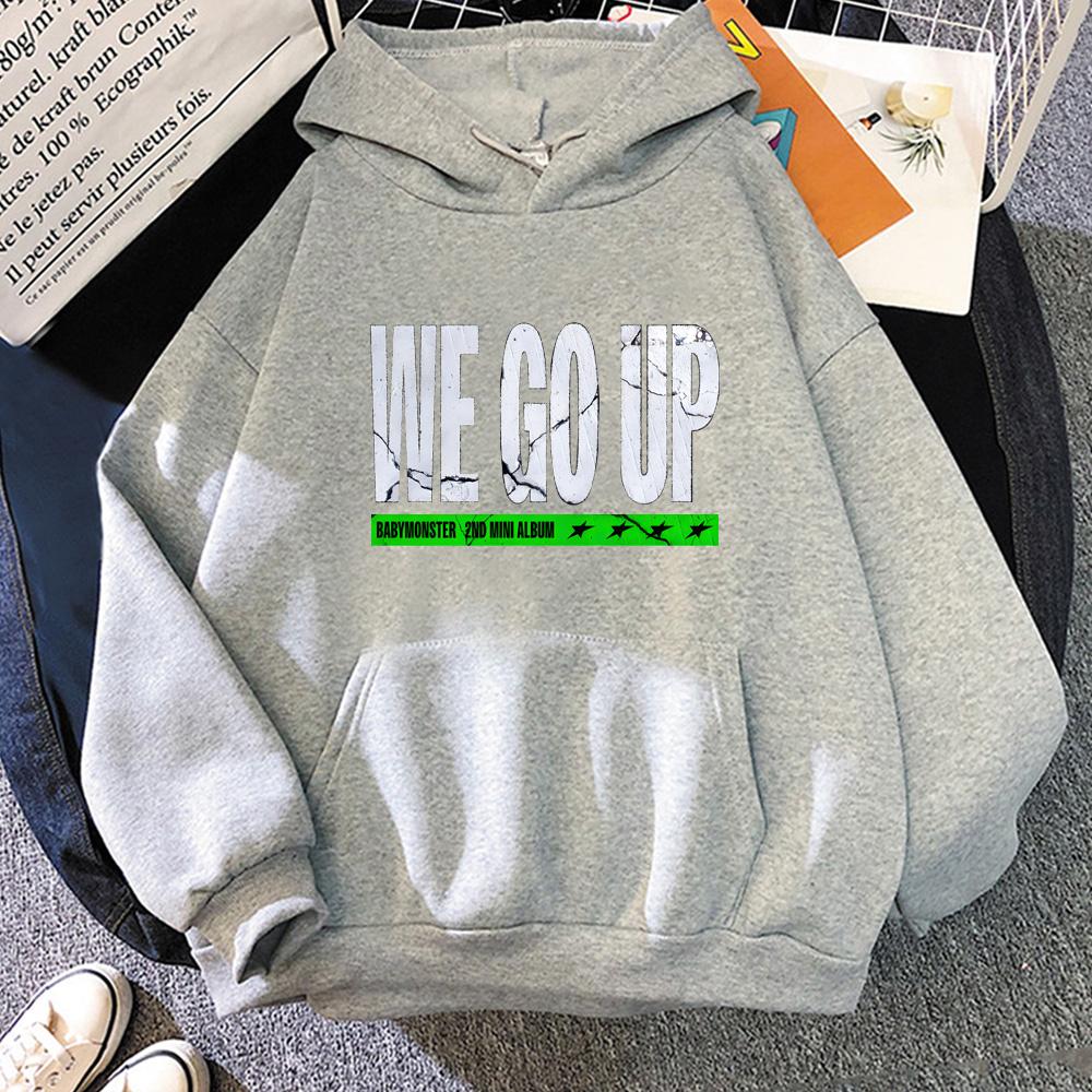 Song WE GO UP Hoodies Baby Korean Girl Group Monster  with Hooded Simplicity Casual Sweatshirt Moletom Cartoon Winter Hoody