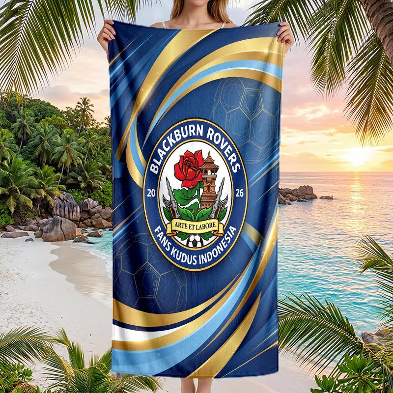 Blackburn Rovers Football Beach Towel Soft Microfiber Summer Towel Quick Dry Absorbent Towel for Beach Swimming Pool Travel
