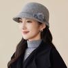 Autumn and Winter Basin Hat Retro Hepburn Style Bow Bucket Hat Ladies Elegant Woolen Fashion Basin Hat