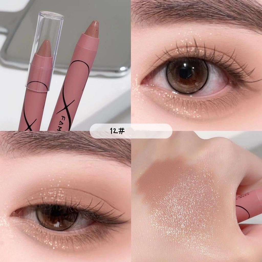 Pärlögonskuggspenna Liggande Silkesmask Highlighterpenna Matt Ögonmakeup Pärlhögblank Uppljusande Glittrig Ögonskuggspenna