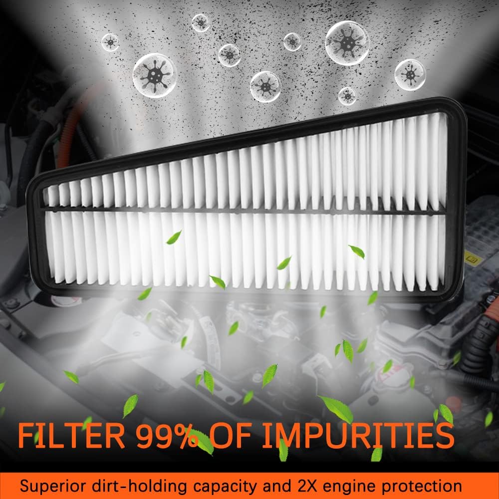 Engine Air Filter Compatible WithTacoma (2005-2015), 4Runner (2003-2009), Tundra (2005-2011),FJ Cruiser (2007-2009)- V6 4.0L- Replace#