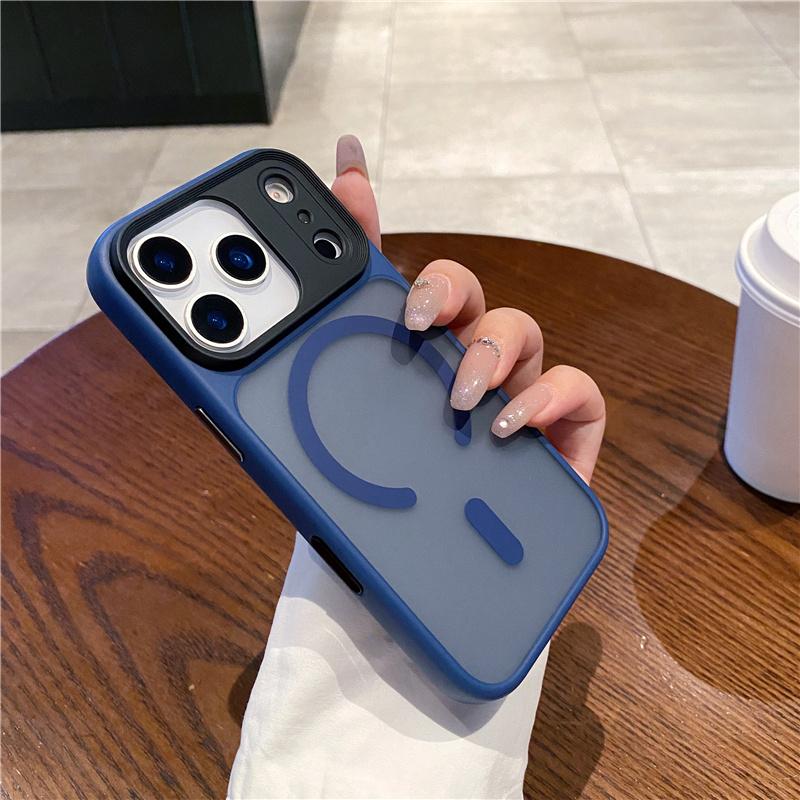 Mat Düşme Karşıtı Zırh Dayanıklı Manyetik Telefon Kılıfı IPhone 17 16 15 14 Pro Max Magsafe Kablosuz Şarj Koruma Arka Kapak