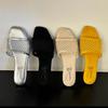 Personalized Hollow Mesh Cloth Square Head 22 Summer New Sandals Fairy Style Sexy Outer Wear Cool Slippers