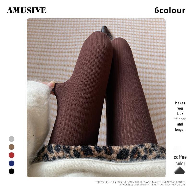 

AMUSIVE American Anti-Snag 120D Vertical Stripe Pantyhose - Slimming, Light, and Durable Base Layer Tights. One size (Fits up to 170cm/70kg)