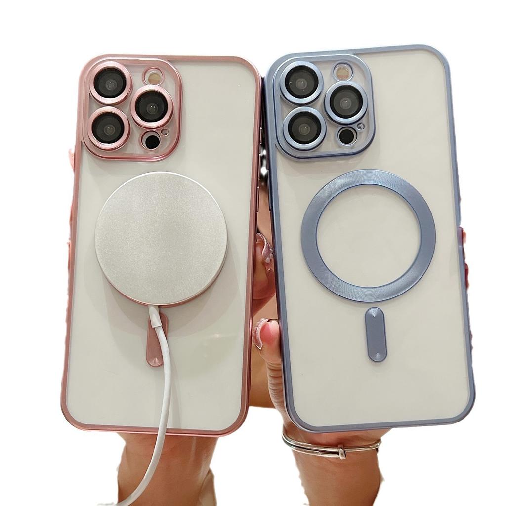 Suitable for 16promax mobile phone case Apple 16pro/14/15 titanium metal electroplating magnetic attraction with self-contained lens film