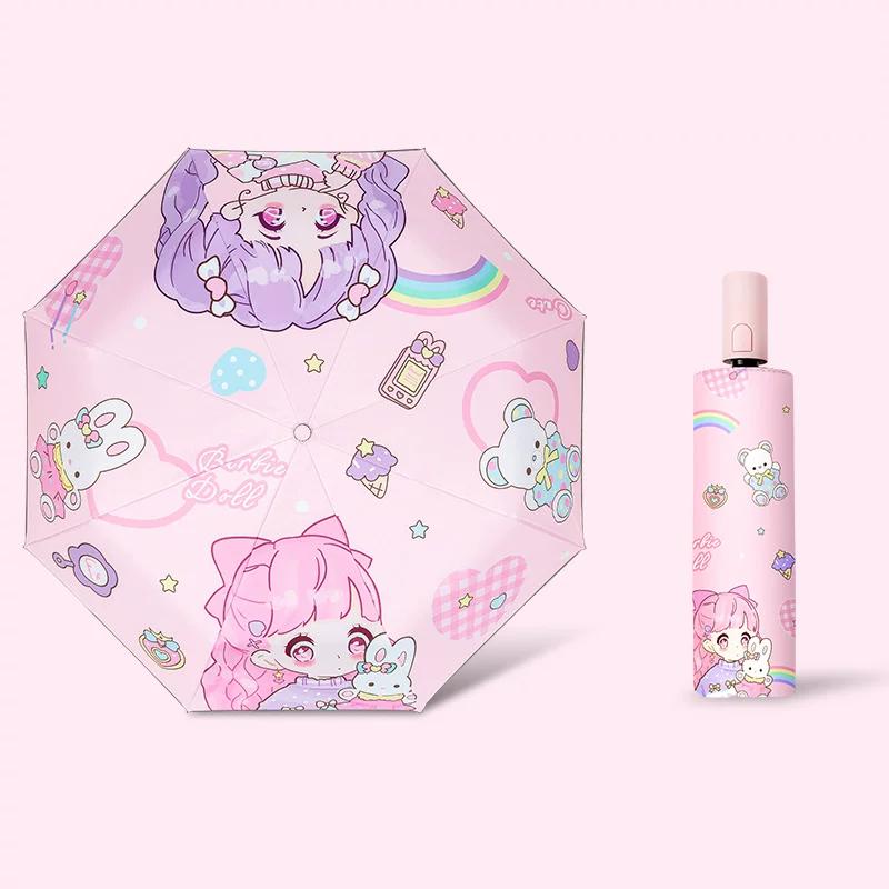 Safety Children's Umbrella Girls Primary School Students Foldable Girl Cute Child Automatic Children's Umbrella Boys School Commute Umbrella
