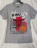 Chicago Bulls -Gray Graphic T-shirt 90's Style Retro Vintage Mens Sz M