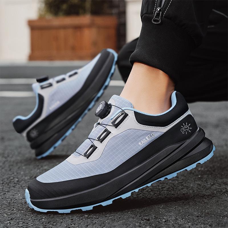 39-46 Large size men's shoes 2025 summer leisure sports breathable trend rotating buckle versatile platform dad shoes