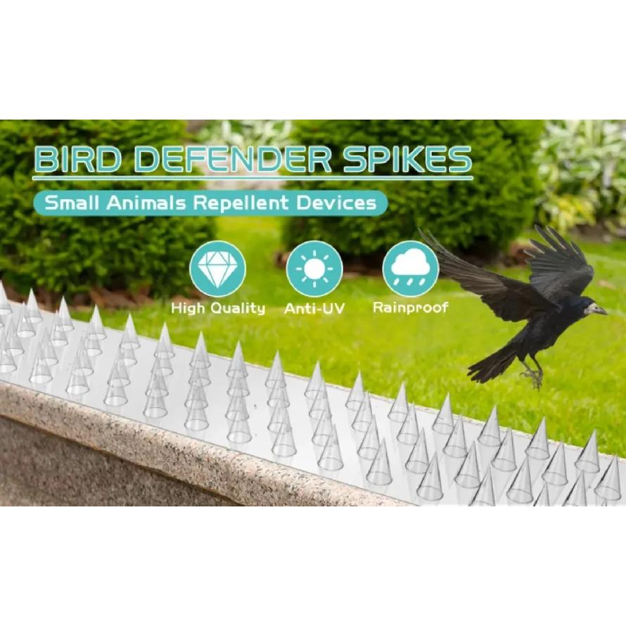 30Pcs Spikes Repeller Cat Plastic Bird Repellent Anti Pigeon Anti-bird Squirrel Garden Fences Control Transparent Spikes