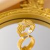 Exquisite super flash zircon ring for girls, light luxury, high-end sense opening adjustable ring, simple real gold electroplating