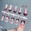 10Pcs Red Polka Dot Bow French Press On Nails Sweet Cute Handmade Removable False Nail Tips For Girls