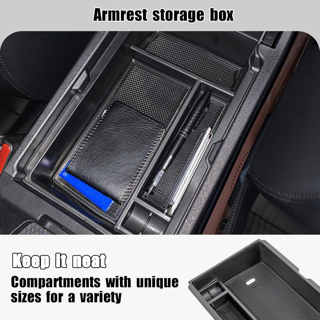 2PCS Center Console Organizer Tray And Armrest Storage Box Compatible With 2026 2025 2024  Honda CRV Accessories Ert Secondary Storage Box With ABS