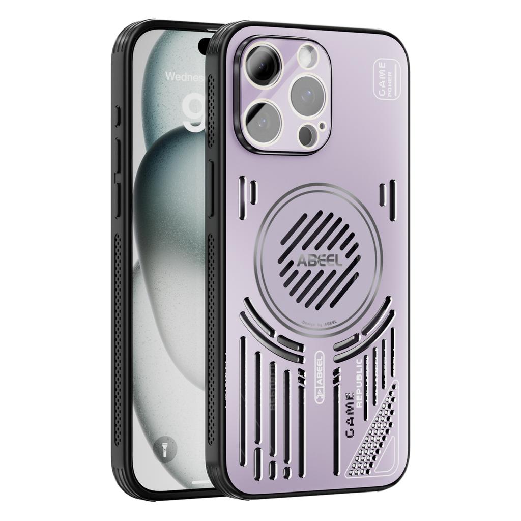 For iPhone 14 Pro Magnetic Case Aluminium Alloy+PC+TPU Hollow Heat Dissipation Phone Cover