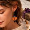 Bat Moon Holiday Jewelry 1 Pair 2D Acrylic Halloween Dangle Drop Earrings for Women Versatile Costume Events Spooky Ghost Cat Pumpkin Earrings Party