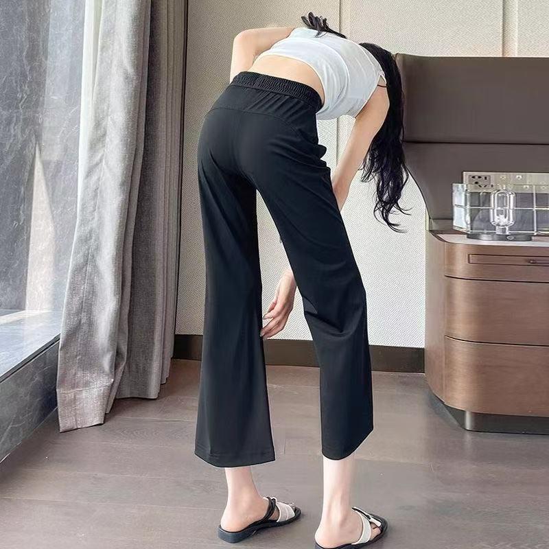 Women's Ice Silk Micro-Flare Pants, Sun Protection, Slimming, Cool Summer Casuals