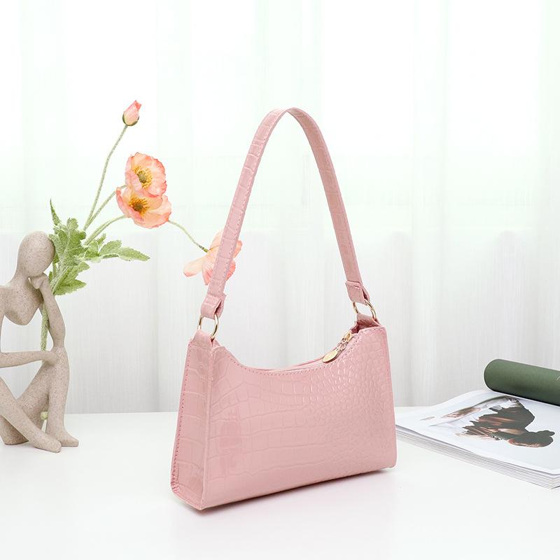 Fashion bags, women's bags, new trendy stone pattern handbags, simple one-shoulder underarm bags.
