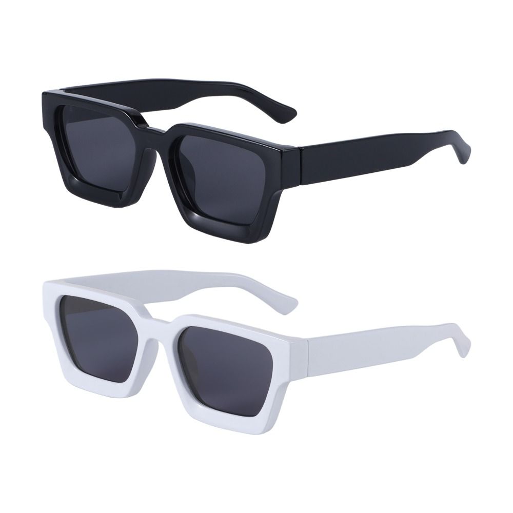 Ins Popular Chunky UV400 Shades Black Sun Glasses Thick Frame Sunglasses for Women Men