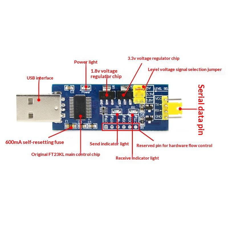 Ft232Rl Usb To Ttl Serial Adapter Module Multi Voltage Support Stable Performance For Arduino Programming Projects