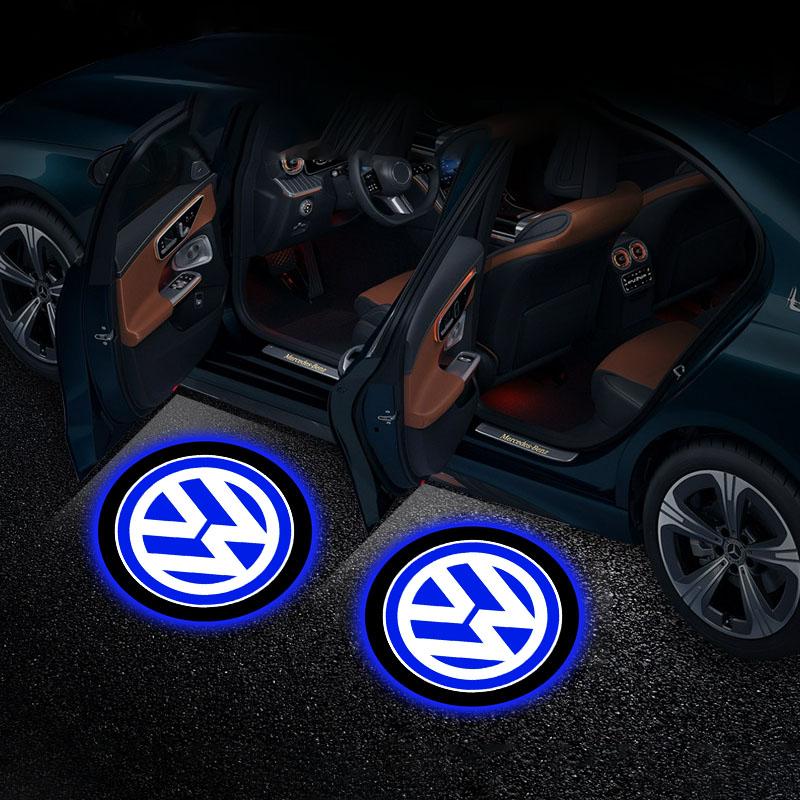 2Pcs Car Door Welcome Light HD LED Projector Welcome Light For Volkswagen Scirocco POLO Tiguan Passat B5 B6 B7 Golf EOS Jetta MK6 Octavia