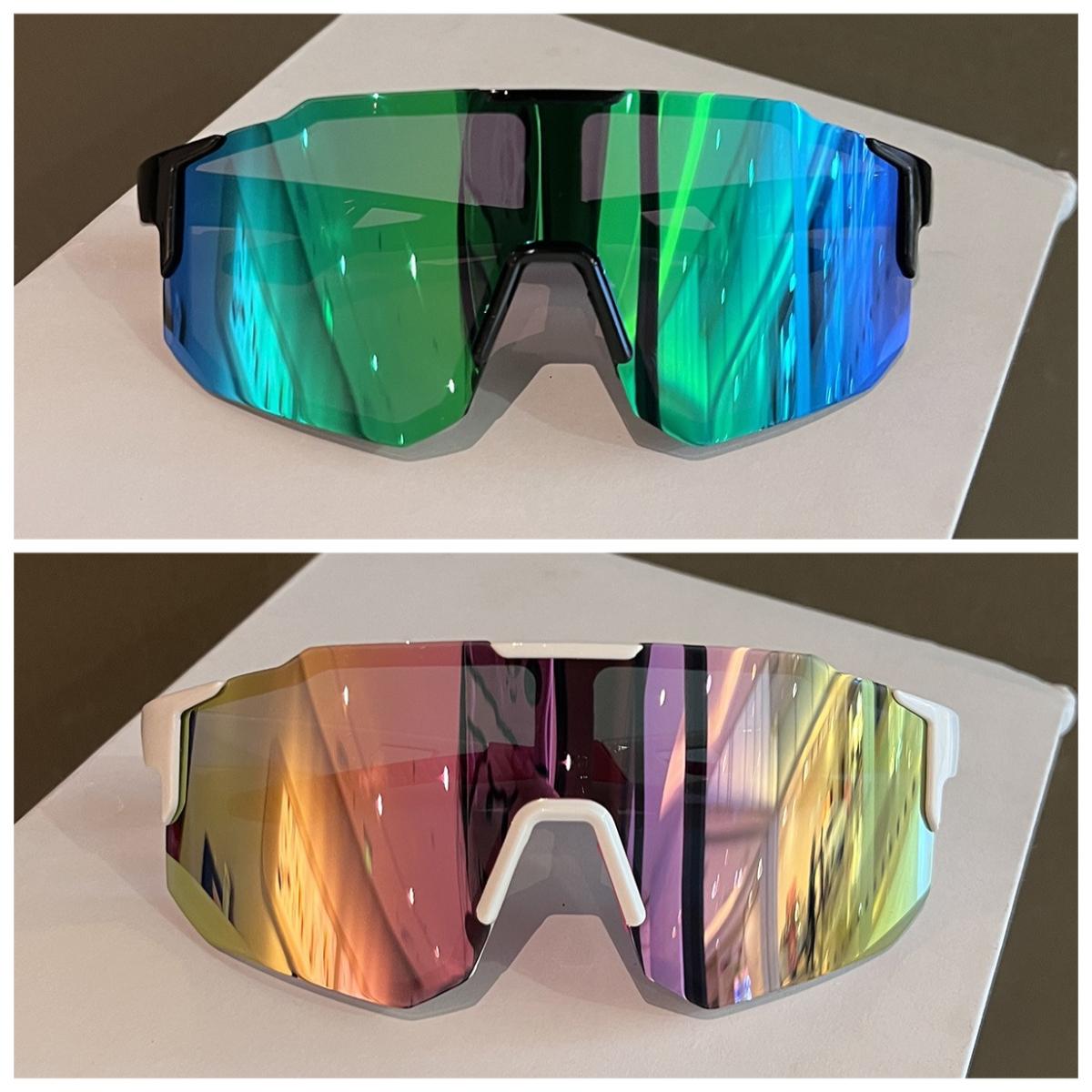 

2pcs Fashionable and exquisite outdoor sports cycling windproof and sunshade sunglasses with large frames fashionable glasses