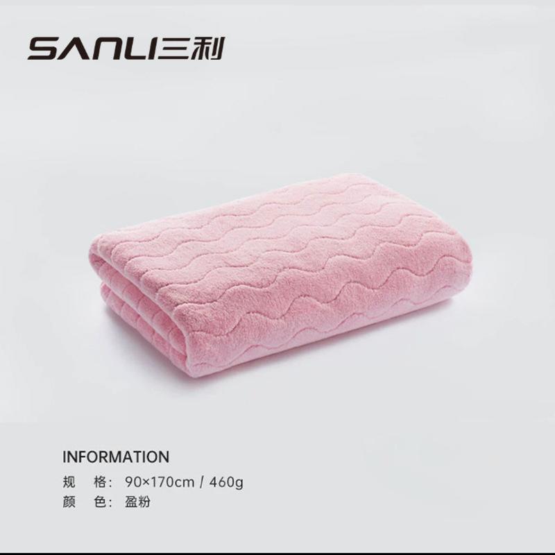 

Towel Coral fleece microfiber large beauty and hair towel Adult water ripple bath towel 90*170 розовый