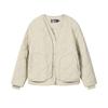 White Simple Casual Warm Comfortable Retro Sports Style Cotton Jacket Women Jackets F11W613903FLK