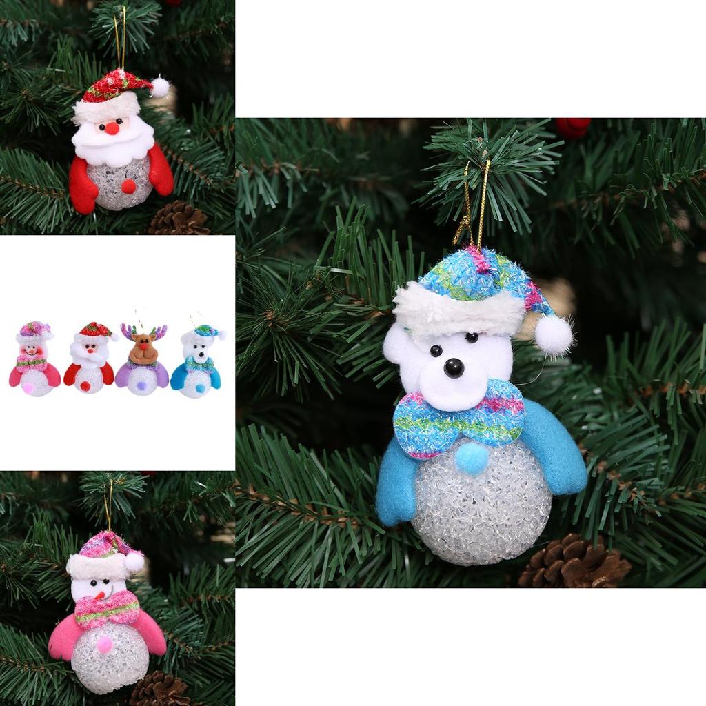 Christmas Eva Santa Snowman Lighted Night Lamp For Holiday Tree Decoration And Festive Decor