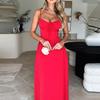 2024 Fashion Style Waist Trimming Spaghetti Straps Dress Women's Slim Fit Backless Long Dress Strap Dress