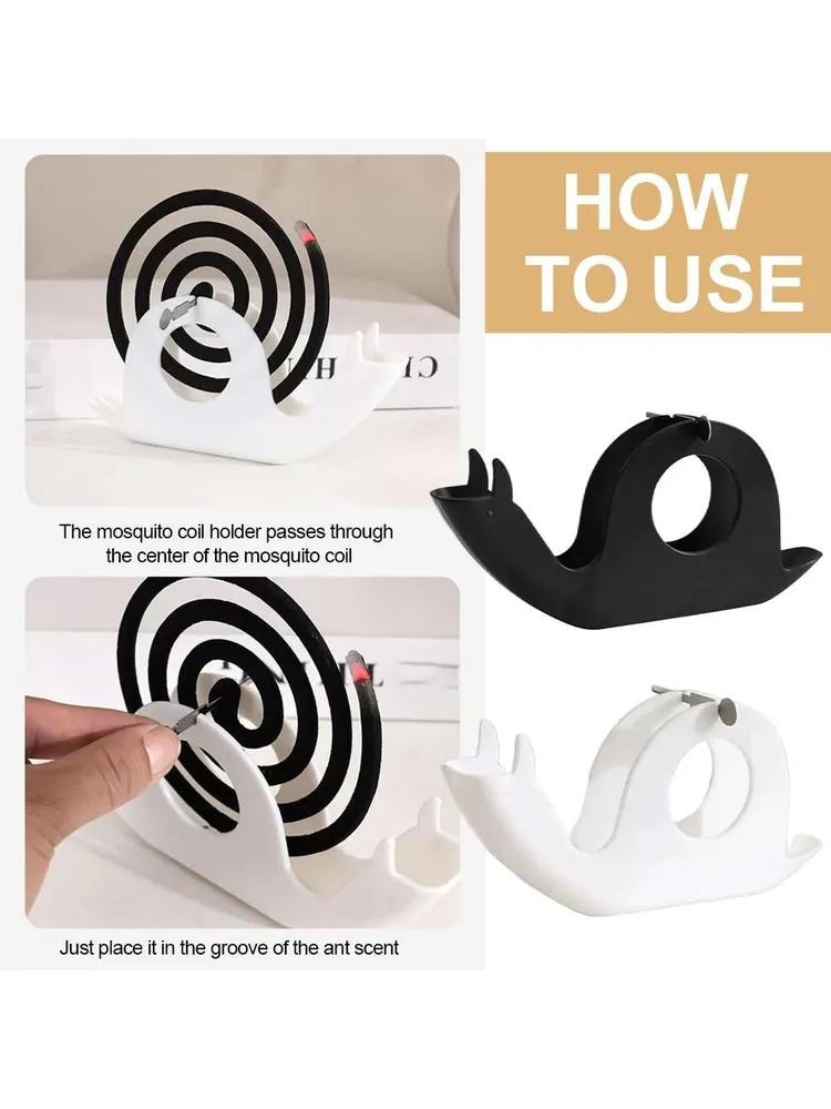 Halter für Mückenspiralen in Form einer Schnecke, Schale mit Hitzeschutz.