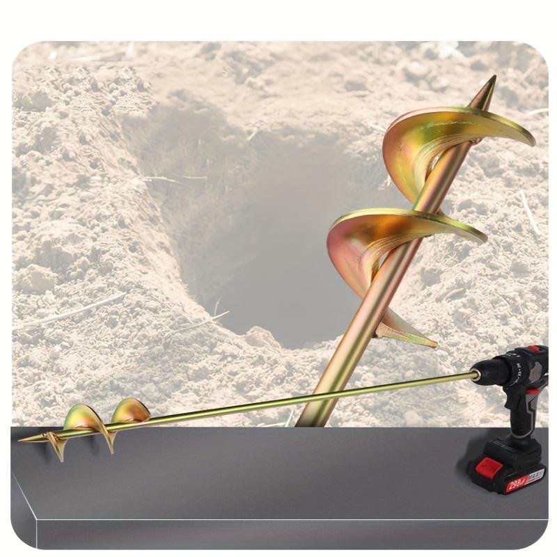 23.62inch Garden Spiral Drill Bit, Efficient Soil Drilling and Digging, Metal Construction, Garden Planting, Planting Efficiency, Durable Drill Bit