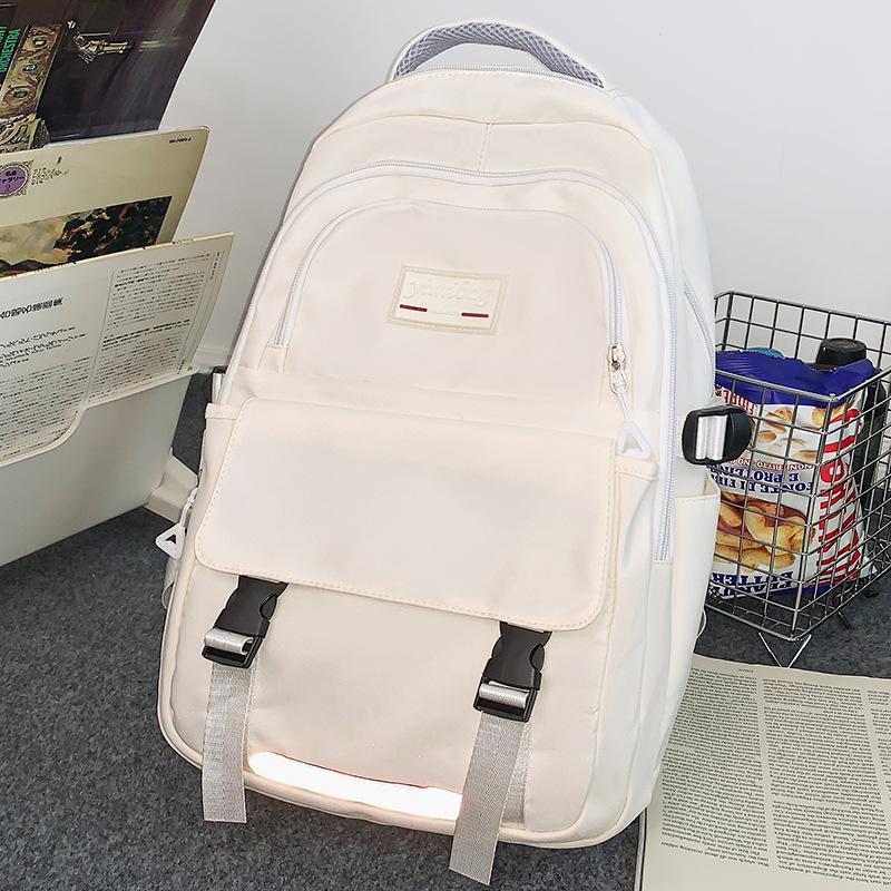 School Bag Men's College Students Middle School Students High Quality Fashion Girls Junior High School Students Solid Color Elementary School Students