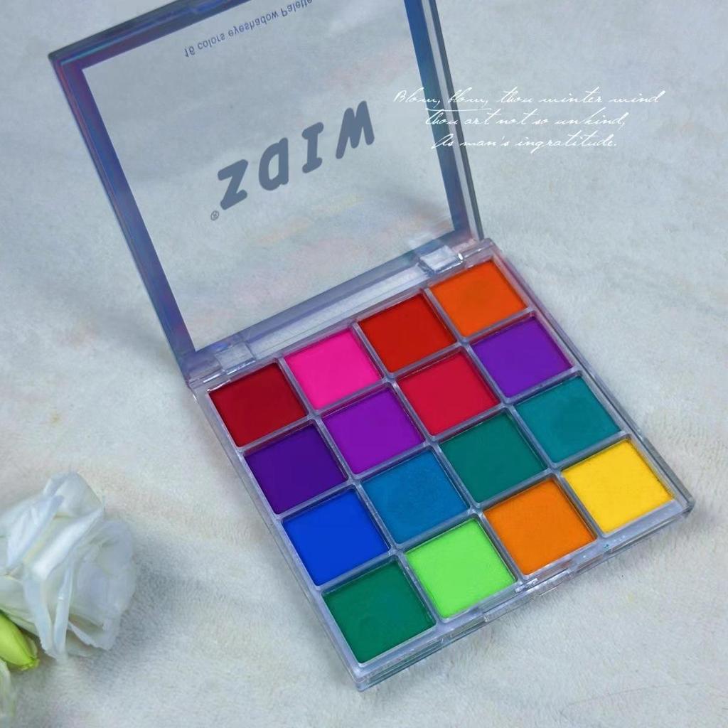 16-Color Rainbow Pan Fairy Flower Eyeshadow Palette: Shimmer & Matte, Dazzling Multi-Color with Tomato Inspiration