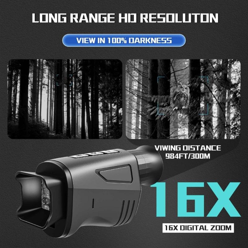 IR-Jagdteleskop mit 1080P-Kamera, 300 m Reichweite, Nachtsicht-Monokular für Outdoor-Erkundung und Überwachung