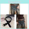 Vintage Retro Pu Leather Wide Belt For Women With Zinc Alloy Buckle For Denim Waist Accessory